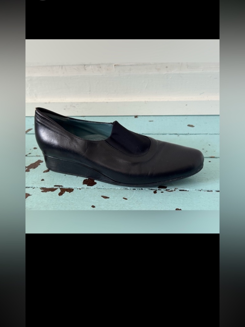 Cordani linea blu" EU 42 leather w/ Elastic slip-on Loafer 1” Crepe Wedge Sole